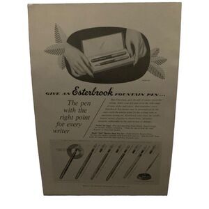 Vintage 1952 Esterbrook Fountain Pen Every Writer Ad Advertisement